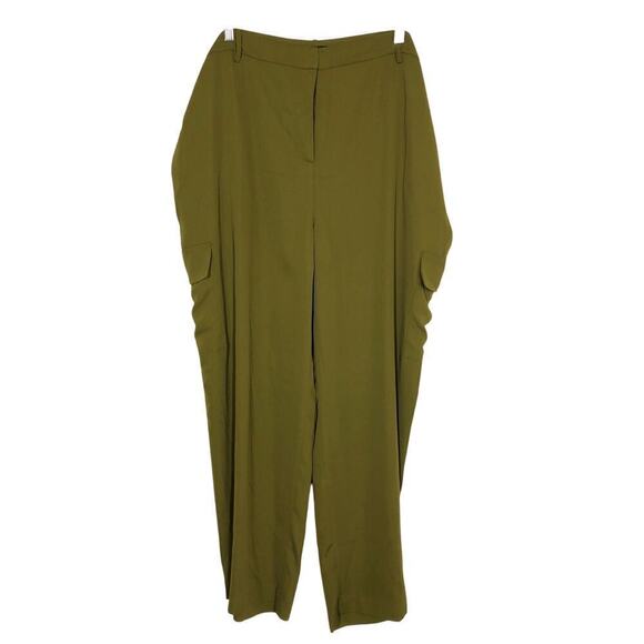 Halogen Wide Leg Pant Utility Work Cargo Trousers in Fir Green NWT Size 2X - Picture 4 of 11